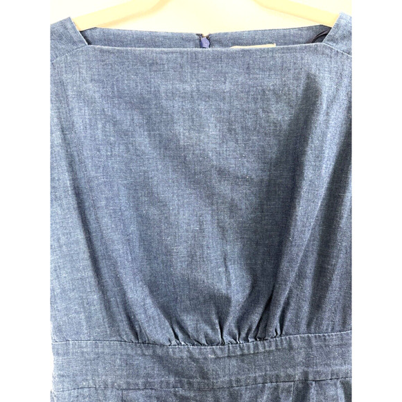 COS Chambray Boat Neck Sheath Dress Preppy Classic Timeless Twee Casual Classy 4 - Picture 2 of 10